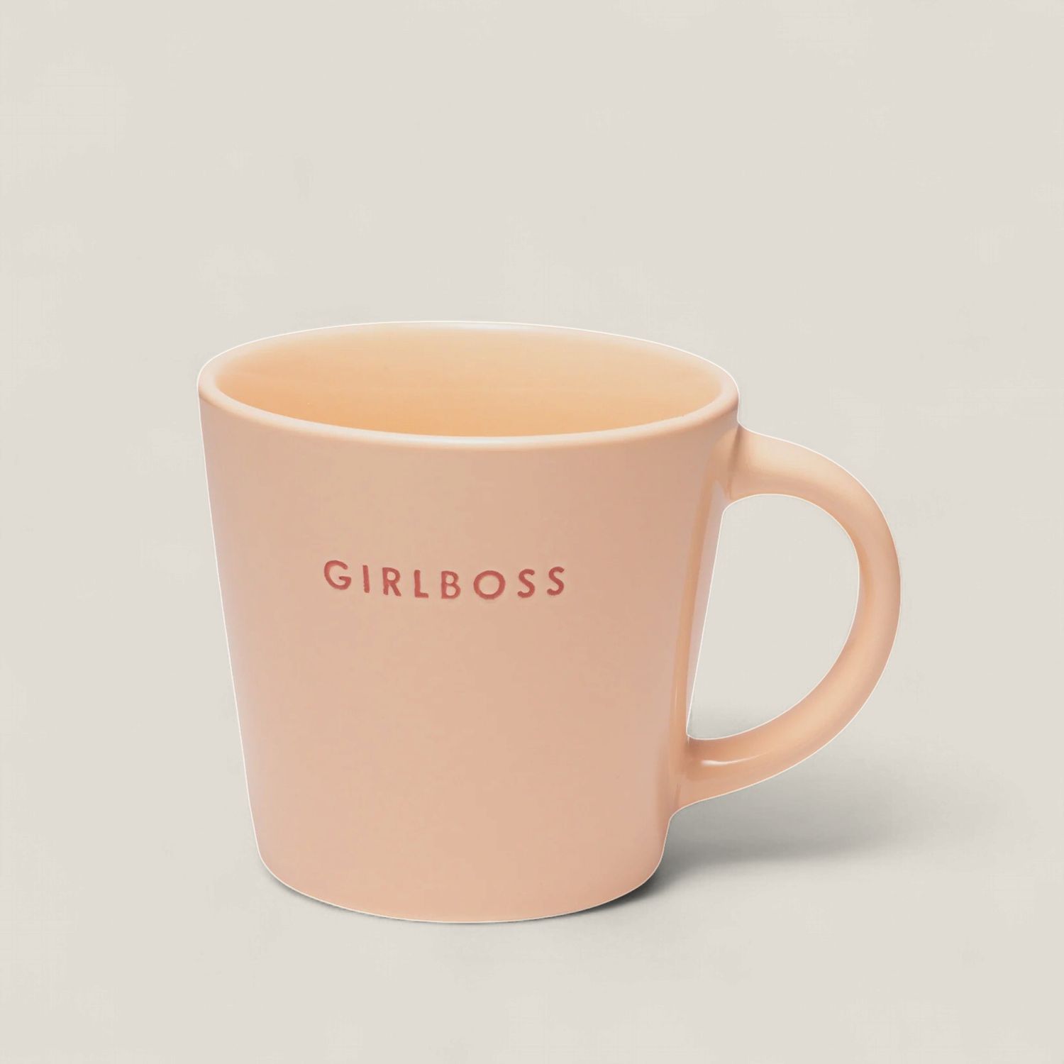 Koffie mok 'GIRLBOSS' - zalmkleur | 250 ml
