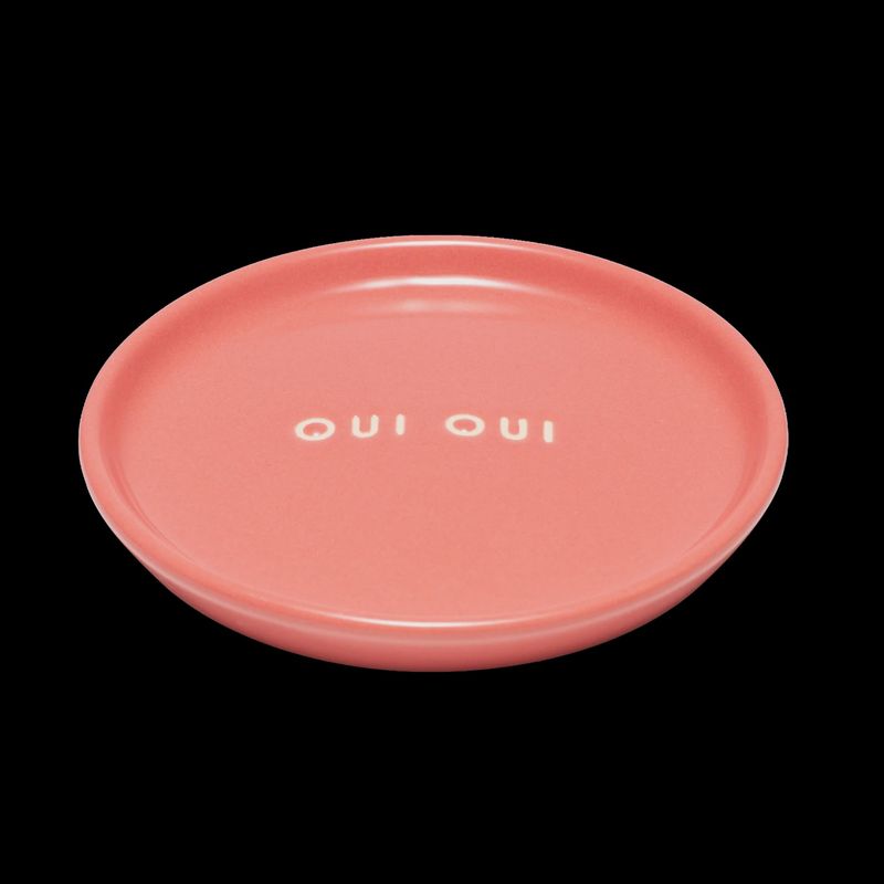 Petit four schaaltje 'OUI OUI' - koraal | ⌀ 8,5cm
