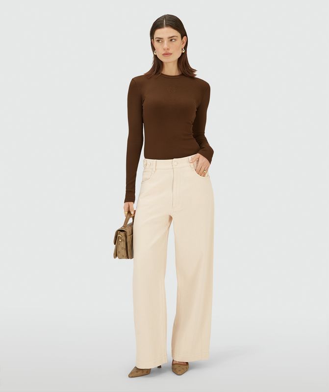 JV ROMAN wide leg jeans - ecru