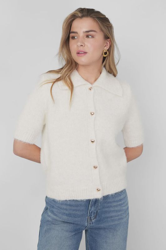 GIMME vestje met hartjesknopen - beige