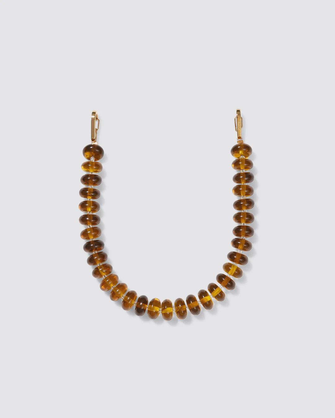 Kort telefoonkoord 'Sunbeads' - bruin