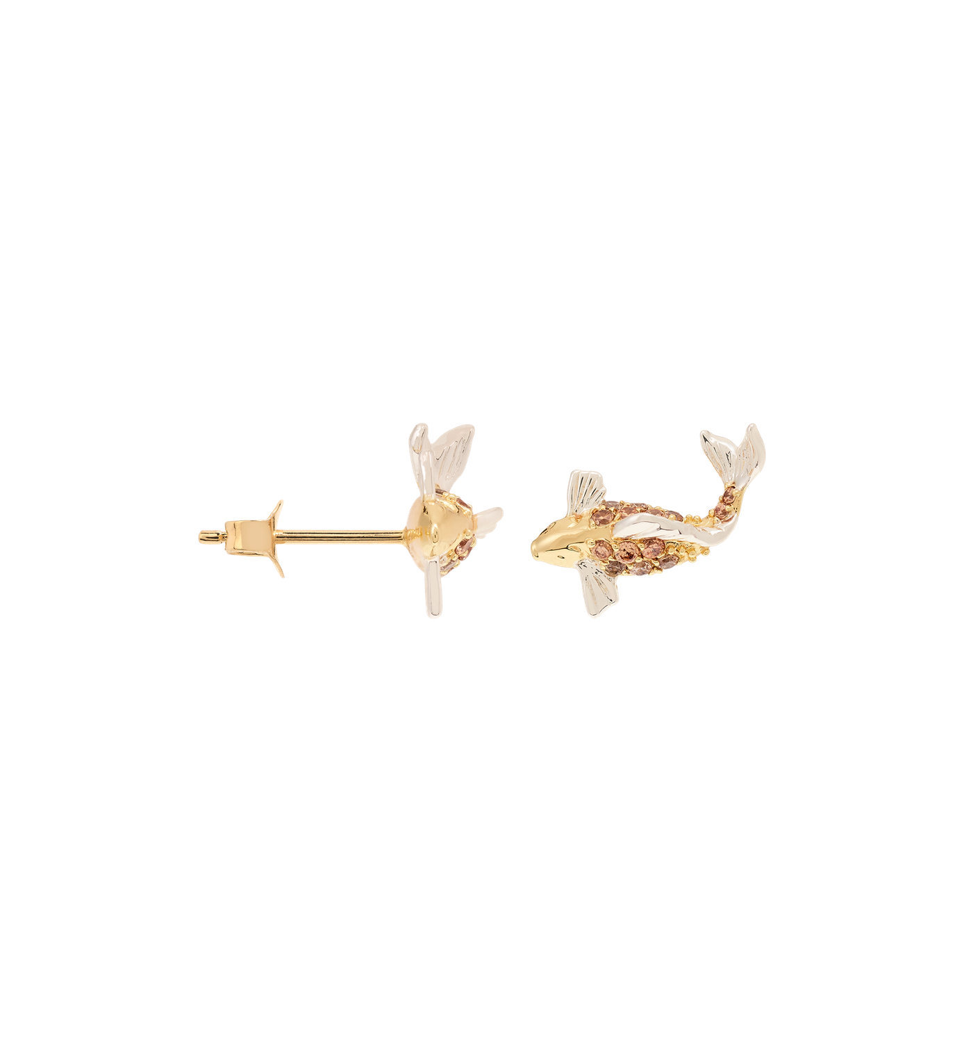 Single oorbel Pescare brass gold plated