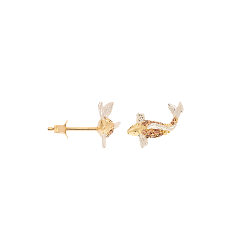 Single oorbel Pescare brass gold plated