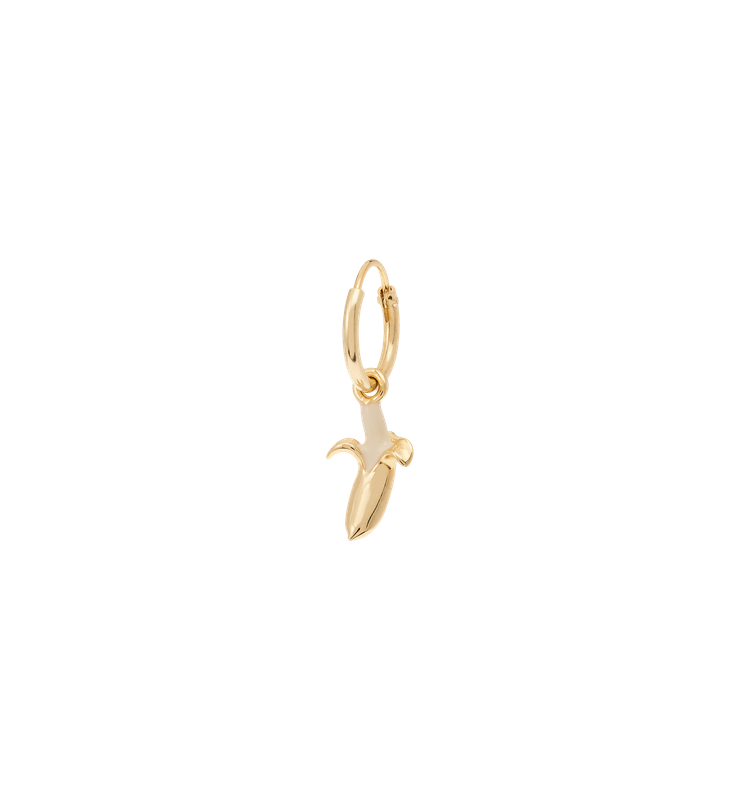 Single oorring Banana - silver gold plated