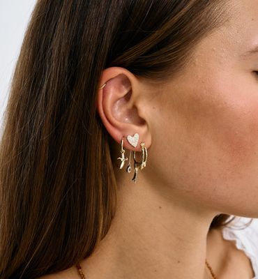 Single oorbel Dolce Chain - silver gold plated