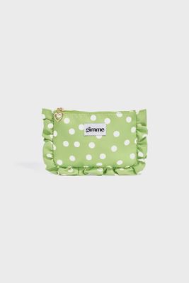 GIMME toilettas polkadot - groen/wit 19x13 cm