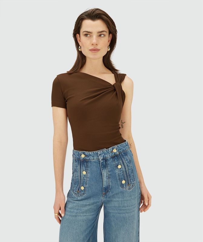 JV VINA fitted top - brown