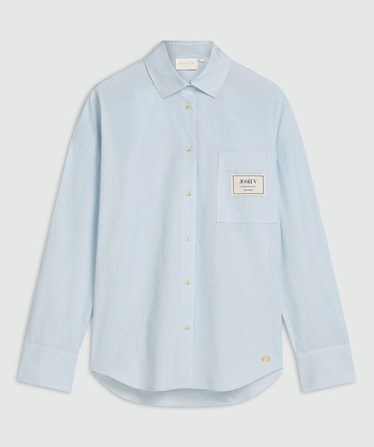 JV NEVEAH blouse met los sjaaltje - fresh blue stripe