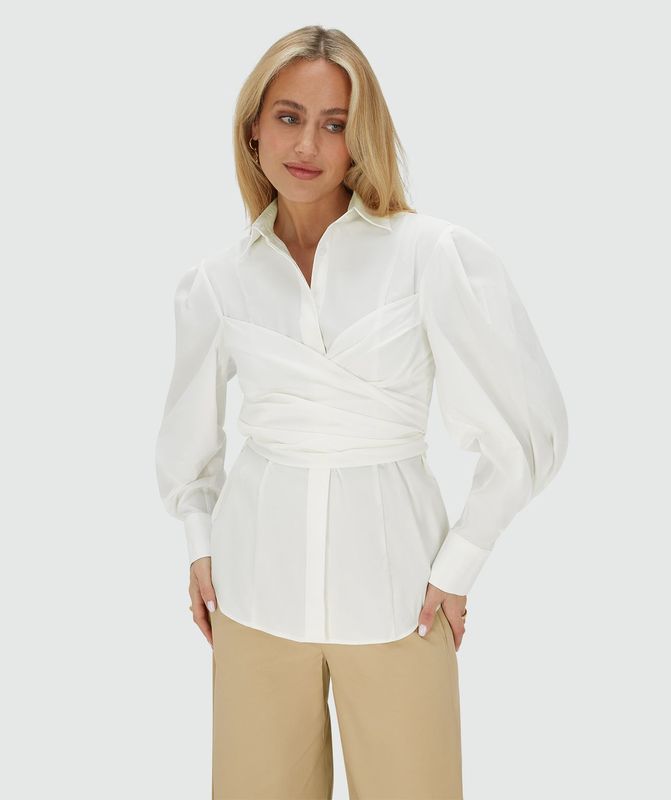 JV LUANN blouse getailleerd - off white
