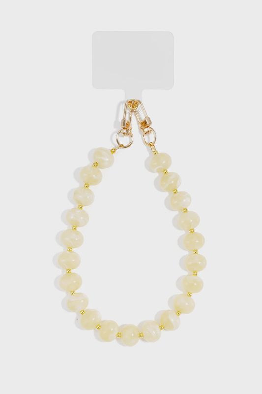 Kort telefoonkoord 'beige love'