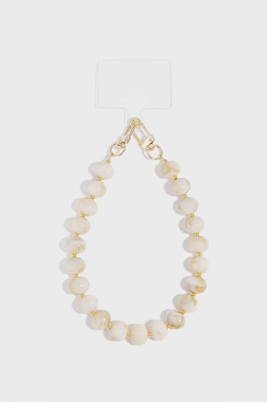 Kort telefoonkoord 'beige love'