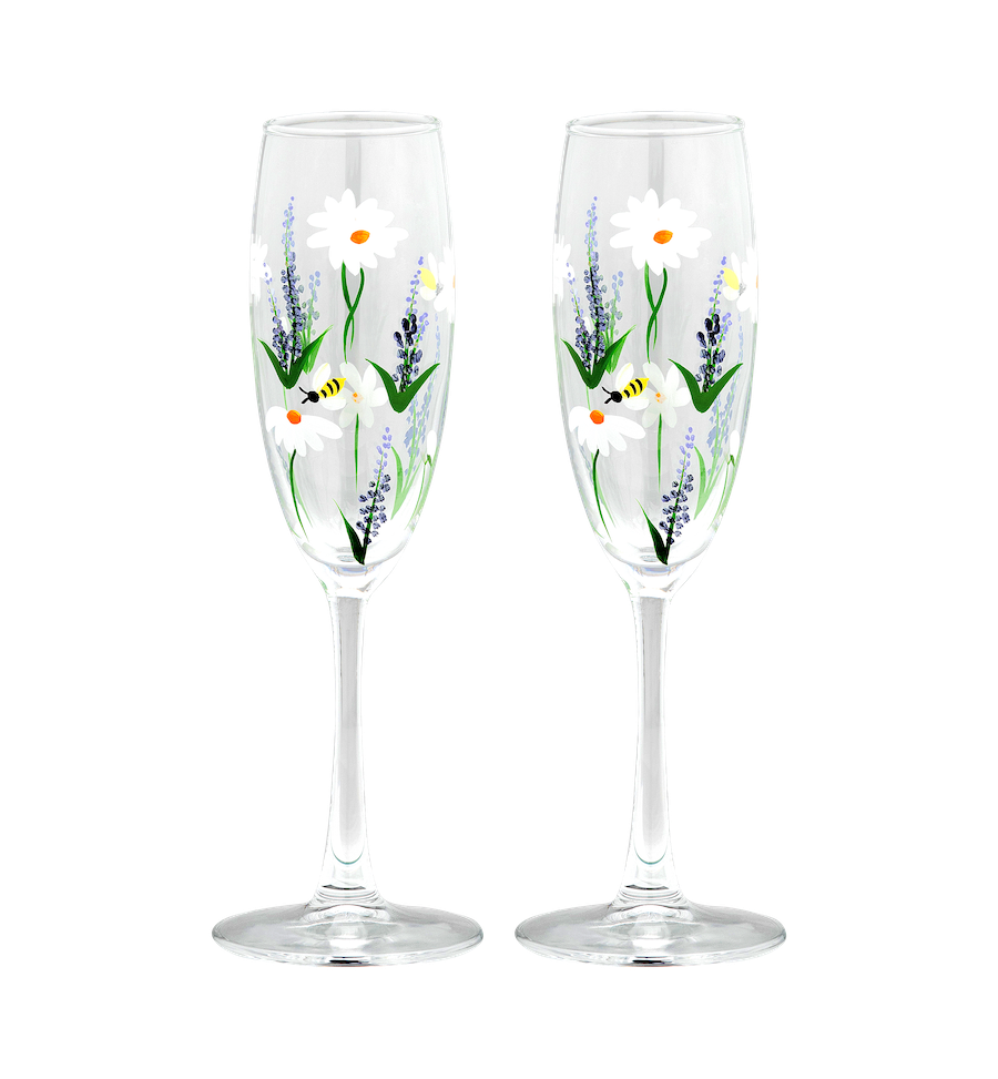 Champagne glazen 'Springtime Toast' - set van 2