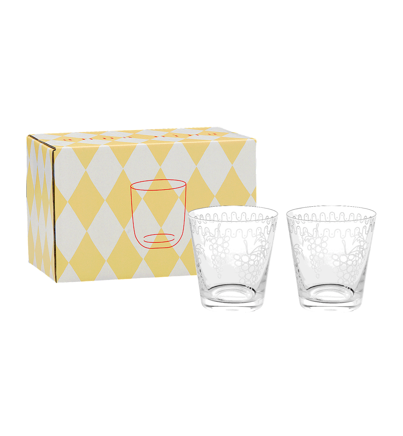 Waterglazen 'Grapevine' - set van 2