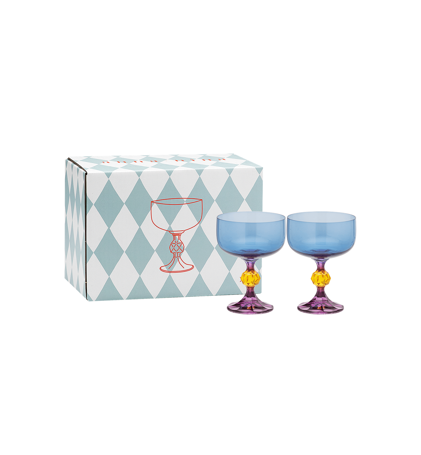 Cocktail glas 'Bliss' - multicoloured set van 2