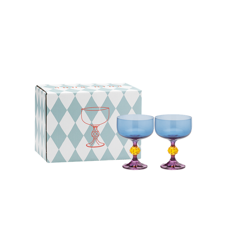 Cocktail glas 'Bliss' - multicoloured set van 2