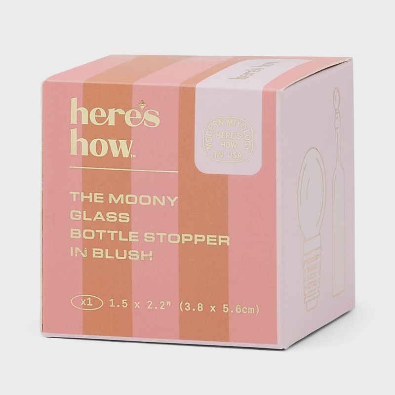 Flessenstopper van glas - blush