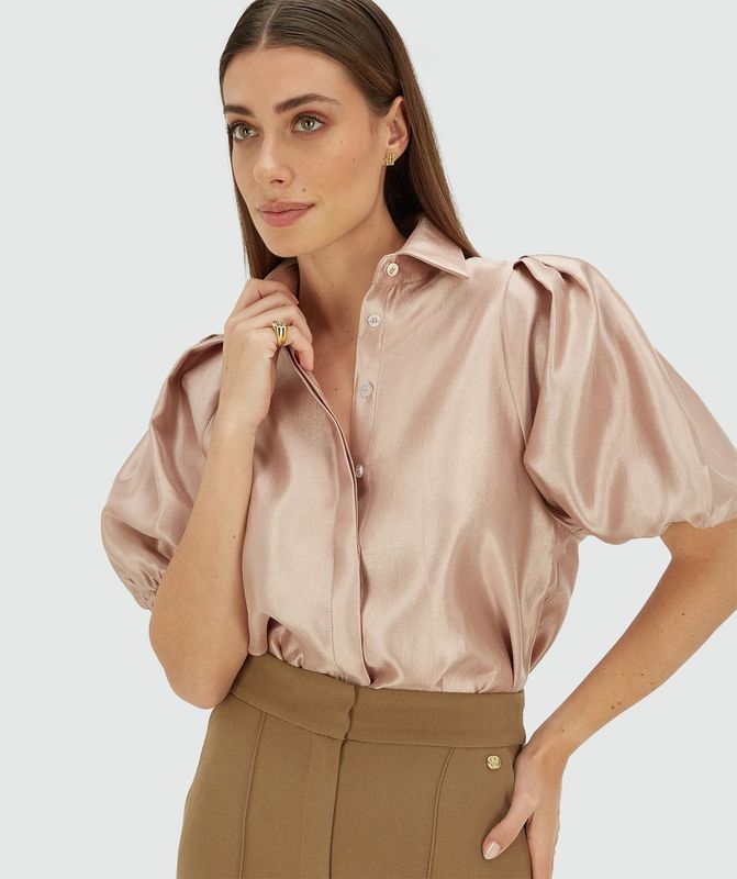 JV SYLVIANA blouse met strik (afneembaar) - dusty pink