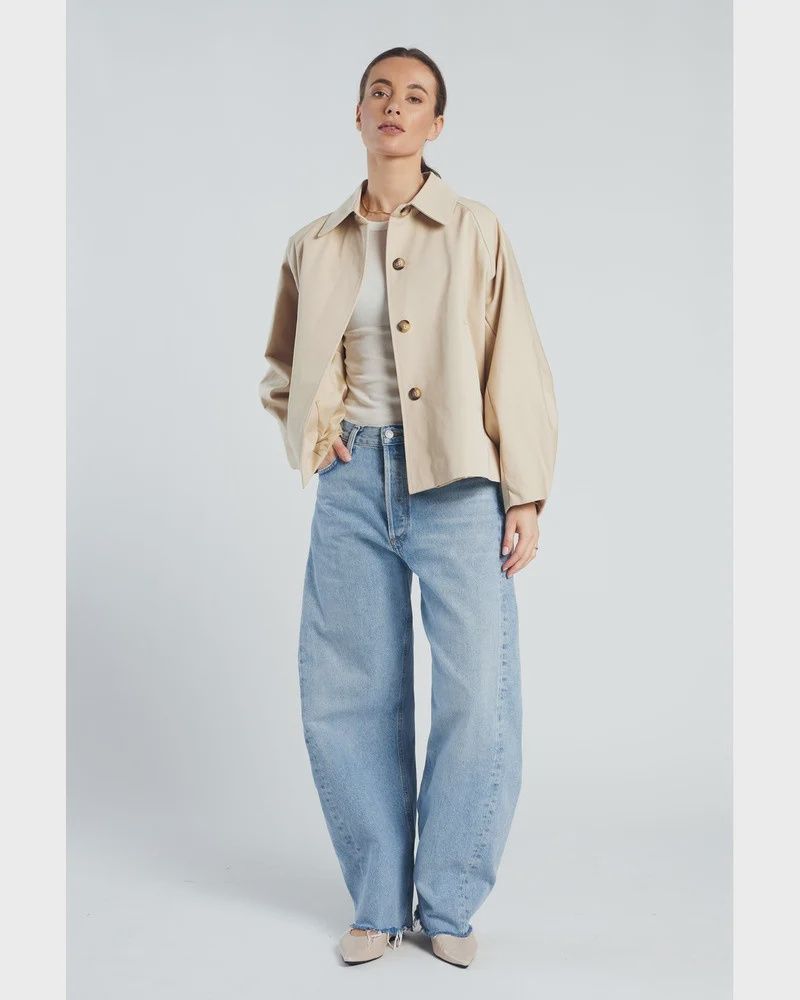 SPOOQ trenchcoat cropped - lichtbeige