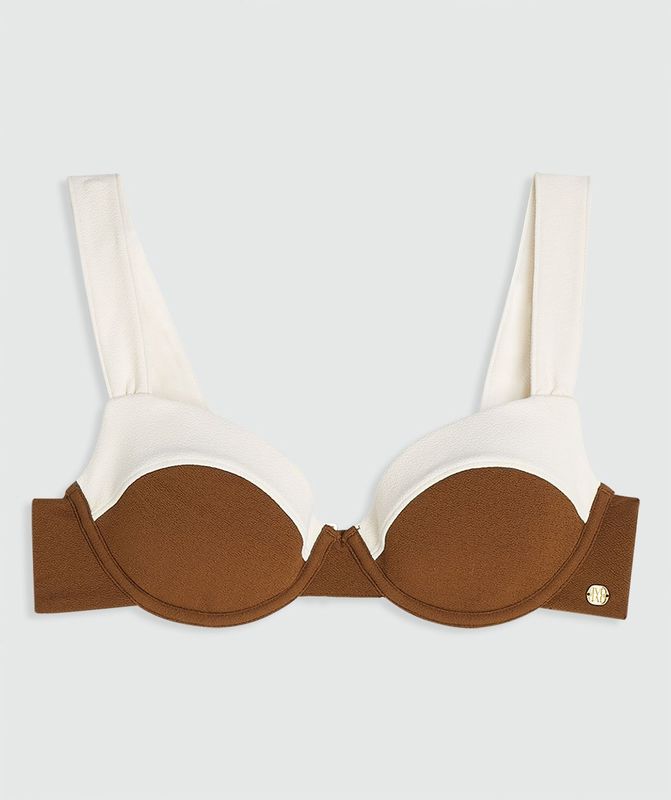 JV KALILA bikini topje - brown ecru