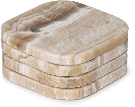 Marmeren onderzetters Onyx - set van 4