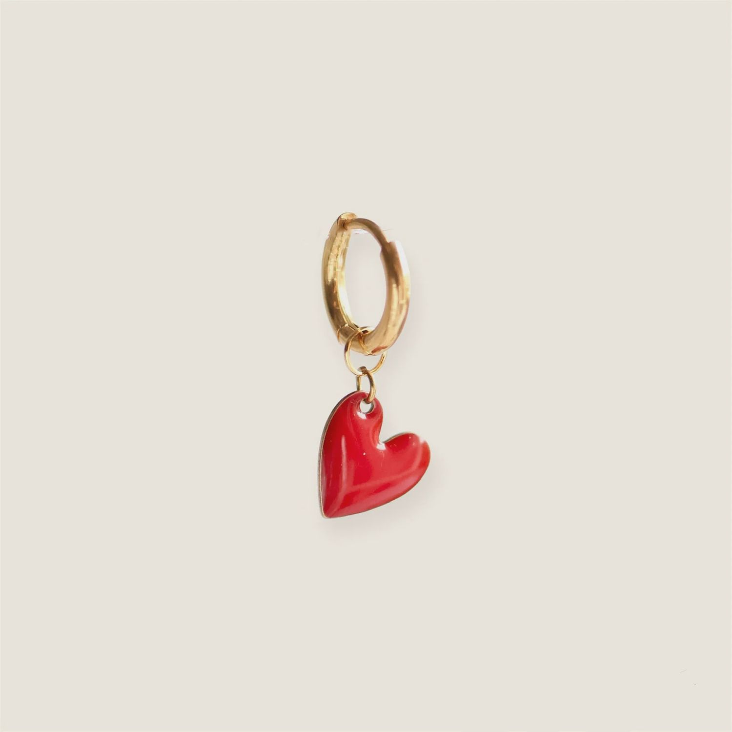 Mini Heart oorbel - Red