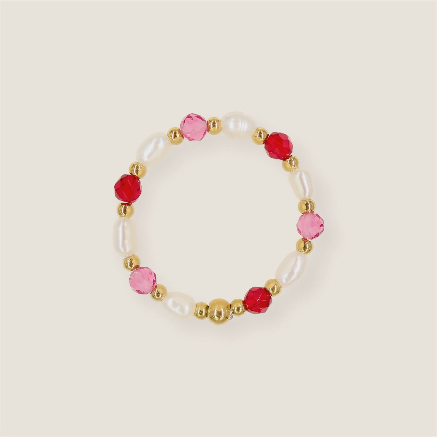 Pearl Facet ring - Pink