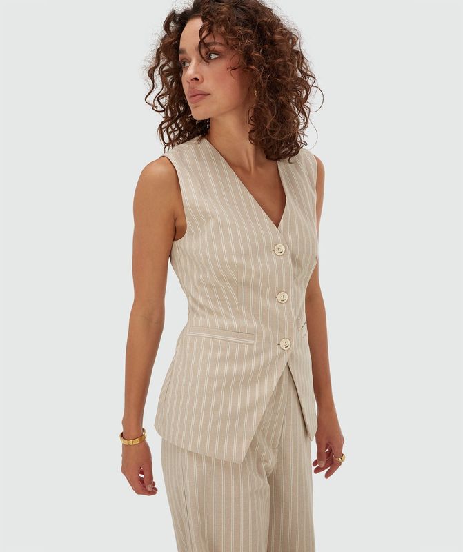 JV INEZ gilet - stone stripe