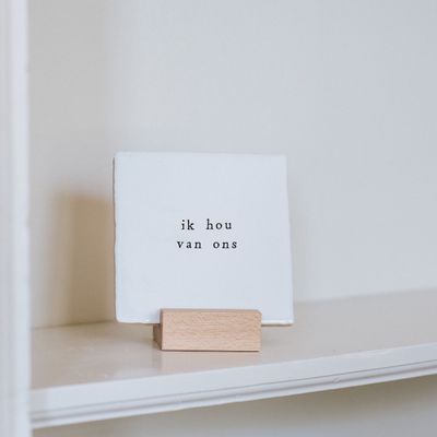 Tegeltje 13x13 cm 'ik hou van ons'