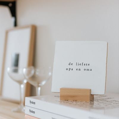 Tegeltje 13x13 cm 'de liefste opa en oma'