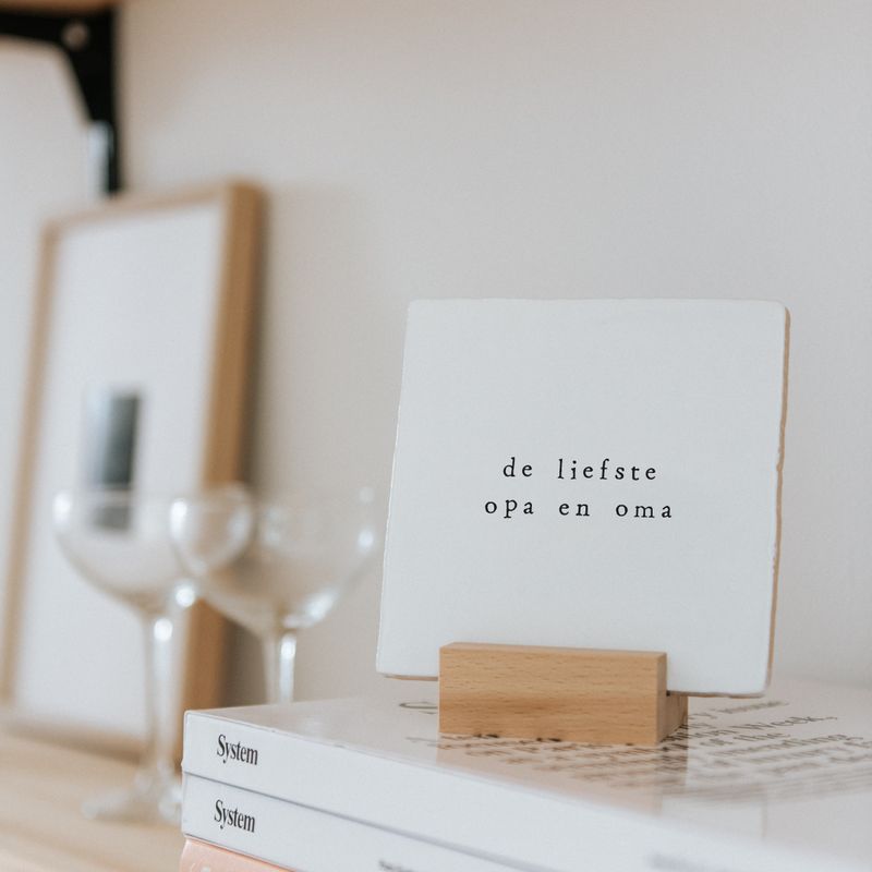 Tegeltje 13x13 cm 'de liefste opa en oma'