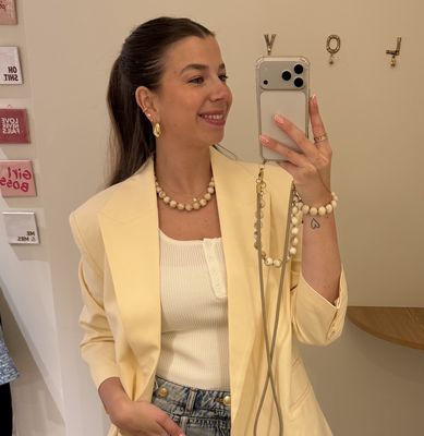 Kralen ketting 'beige love'