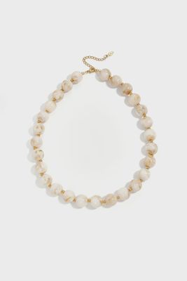 Kralen ketting 'beige love'