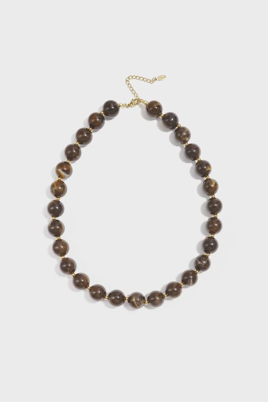 Kralen ketting 'brown dance'