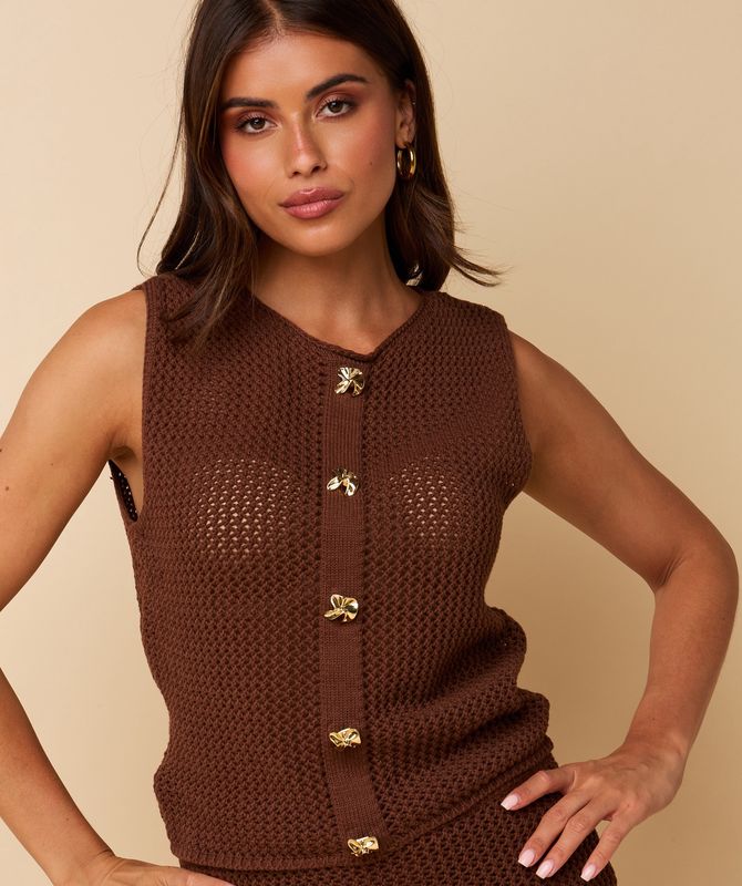 HEYB ROSE top - brown