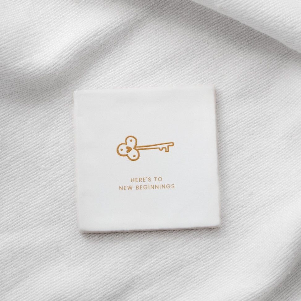 Tegeltje 'Here's to new beginnings'