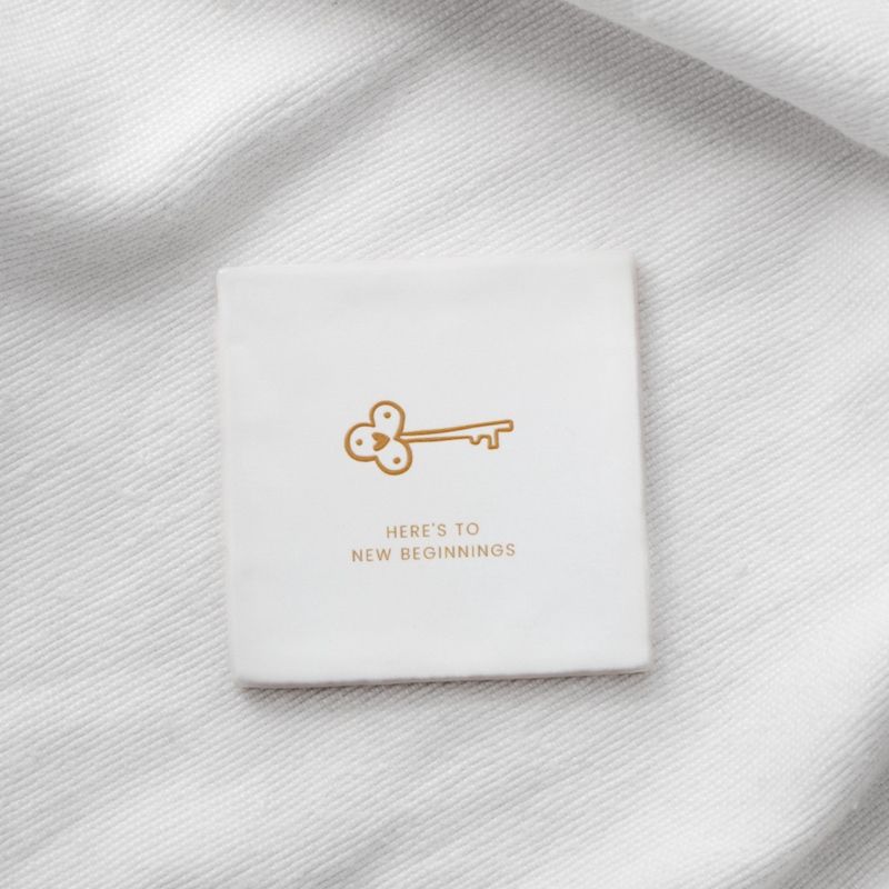 Tegeltje 'Here's to new beginnings'