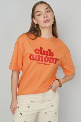 GIMME oversized t-shirt 'Club Amour' - orange