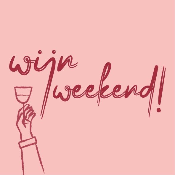 Magneet 'Wijn Weekend!' - 5x5cm