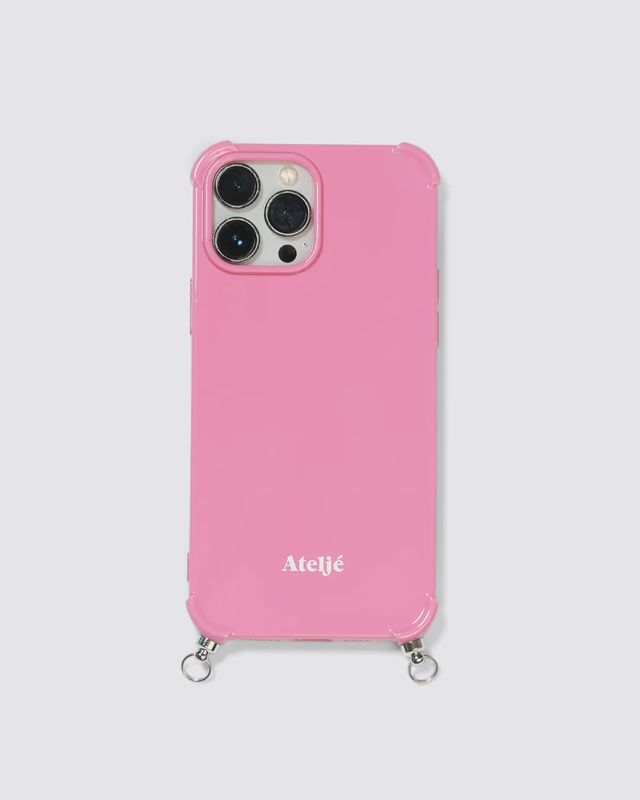 Phone case met ringetjes 'Motel Pink