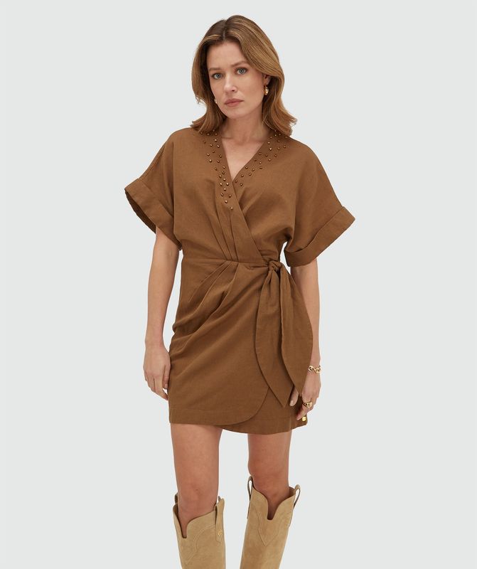 JV FROUKJE jurk - mocha brown