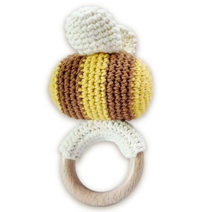 Handgemaakte rammelaar bijtje - katoen