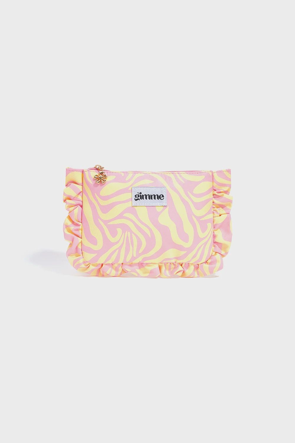 GIMME toilettas zebra - geel/roze 19x13 cm