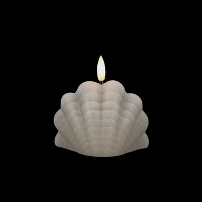 JUNOfires - Schelp LED-kaars maat S | beige