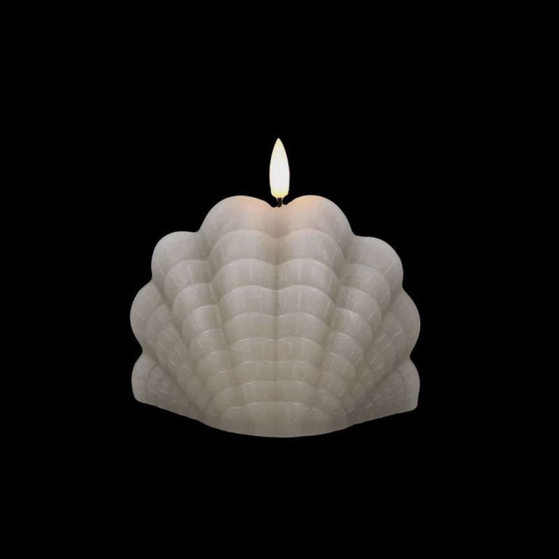 JUNOfires - Schelp LED-kaars maat M | beige