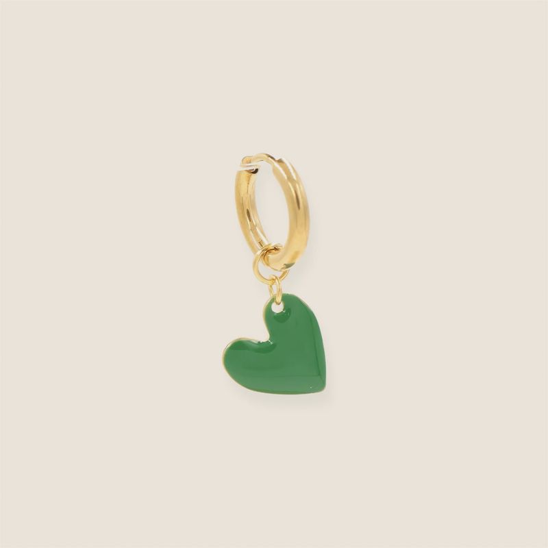 Mini Heart oorbel - groen