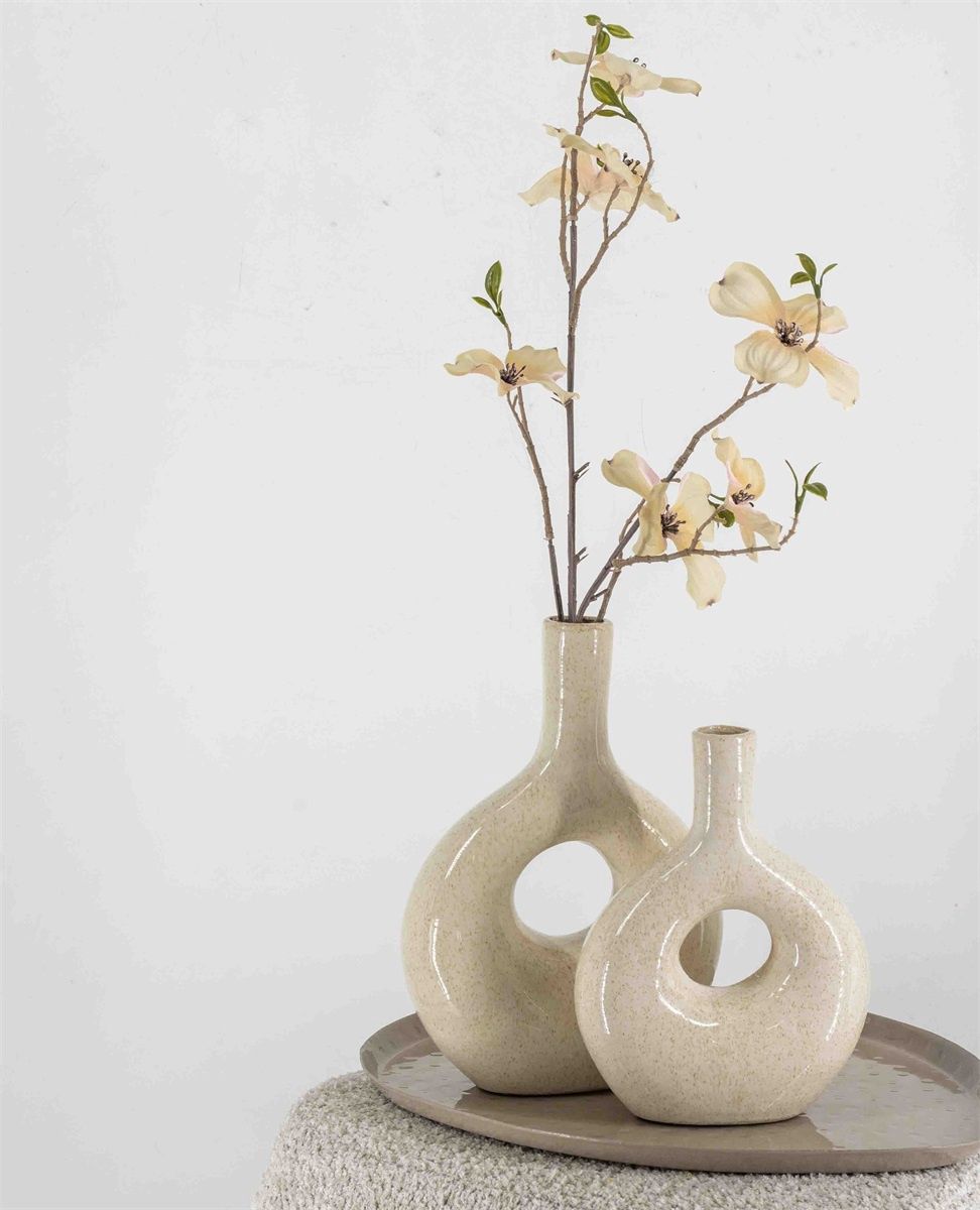 Donut vaasje - beige | 18x8x25,5cm