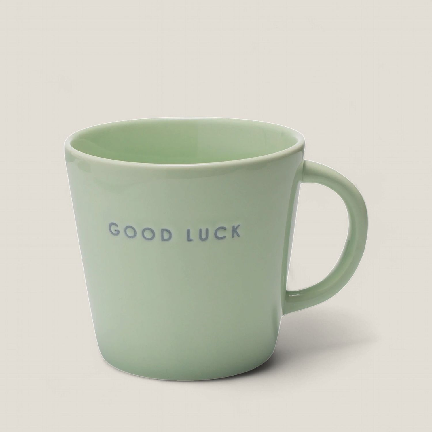 Koffie mok 'GOOD LUCK' - light green | 250 ml