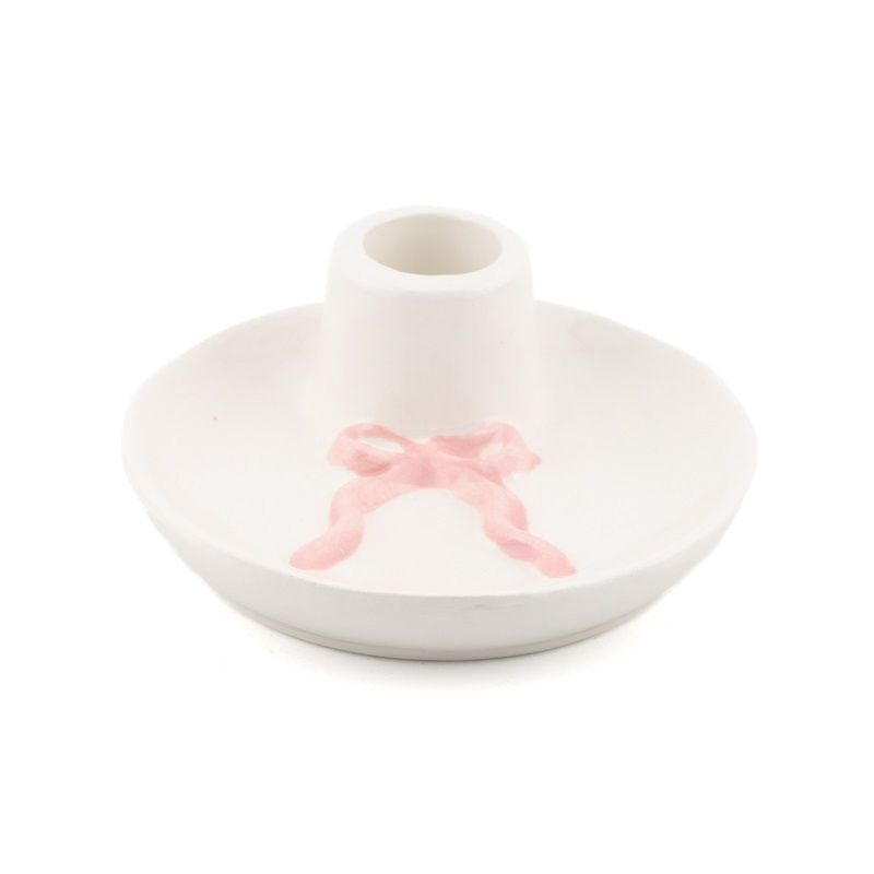 Kandelaar 'PINK BOW' - 9,8x9,8x4cm