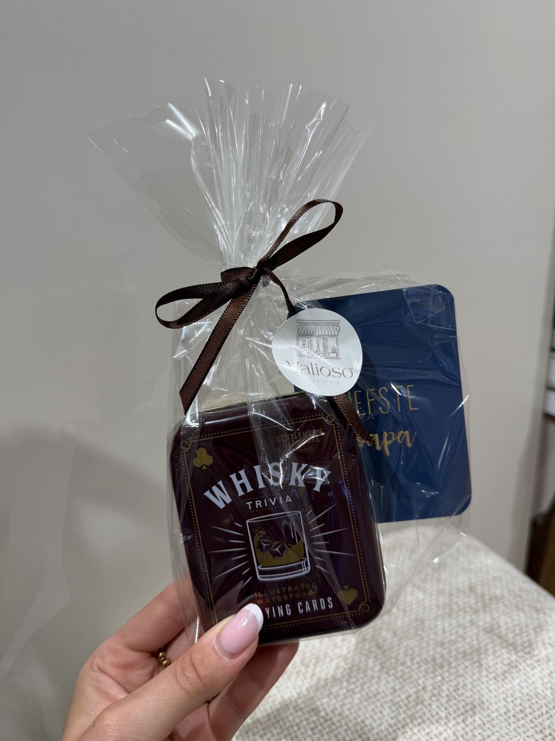 Vaderdag pakket - Whisky speelkaarten, mini kaartje