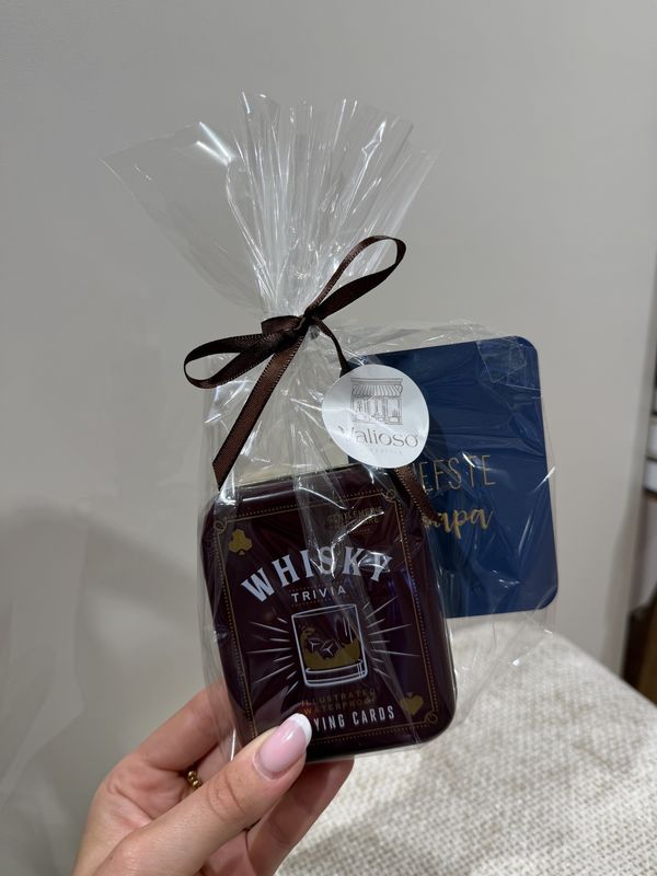 Vaderdag pakket - Whisky speelkaarten, mini kaartje
